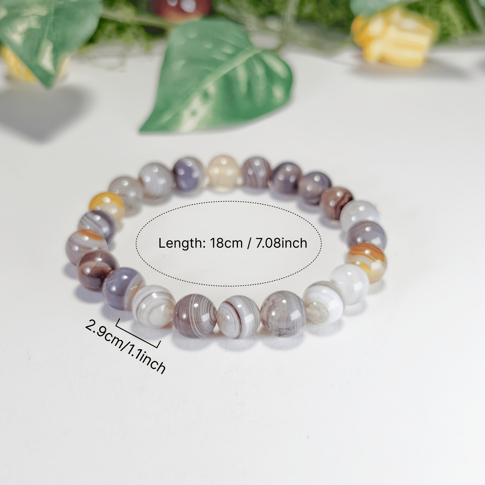 7A Gray Persian Gulf Agate Bracelet, Unique Natural Stone